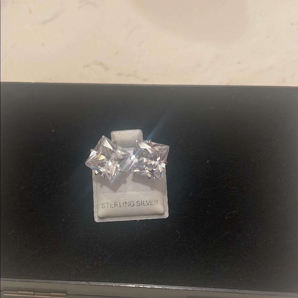 Sterling Silver Square Stud Earrings